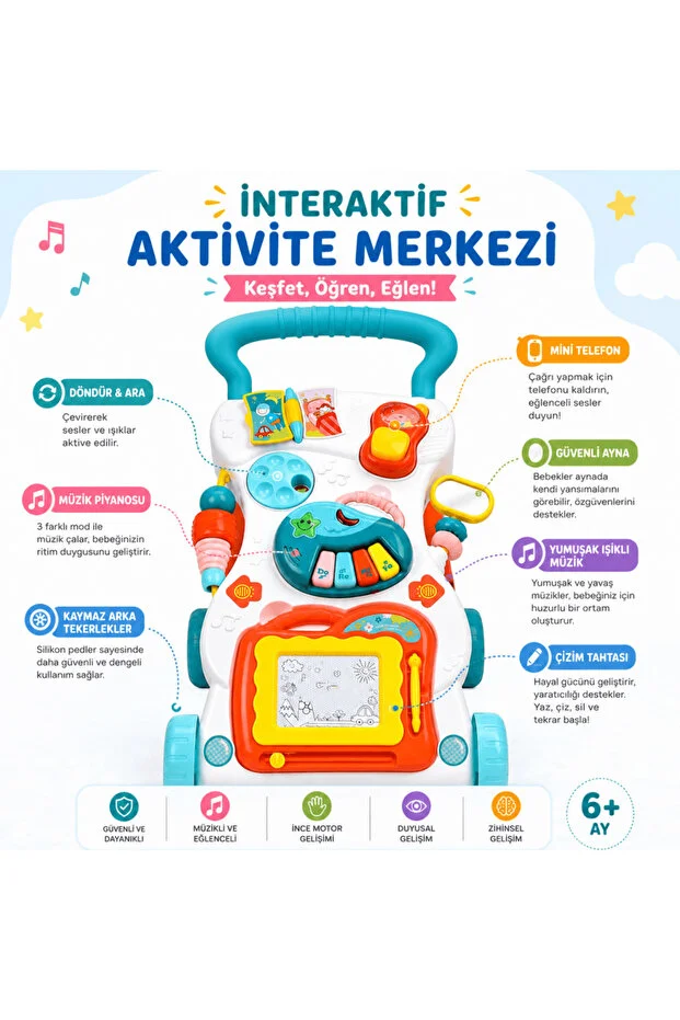Aktiviteli İlk Adım Arabası - Yürüme Yardımcısı